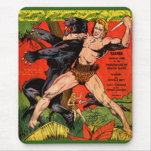Tapis De Souris Jungle Tarzan & Black Panther Comics Vintages