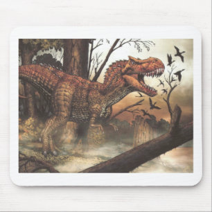 Tapis De Souris Jurassic Journey : Dinosaure dans son habitat natu