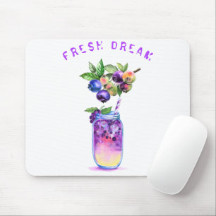 Tapis De Souris Jus de bleuets Cool Boire des fruits Souris Pad