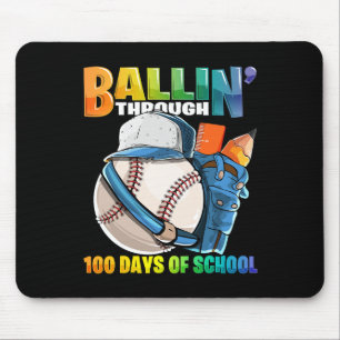 Tapis De Souris Jusqu'À 100 Jours De Baseball École Maternelle B