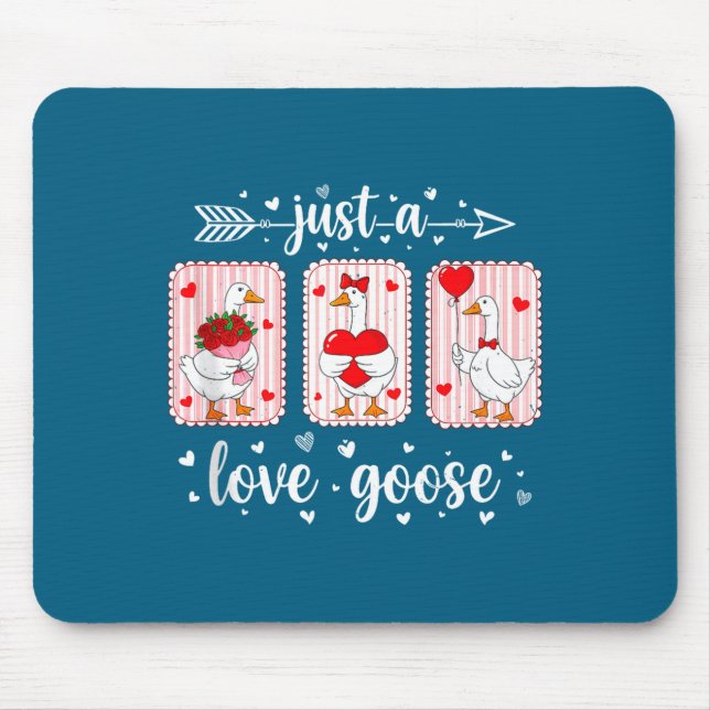 Tapis De Souris Just A Love Goose Funny Valentine Cute Goose For W (Devant)