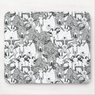 Tapis De Souris juste blanc noir de chèvres
