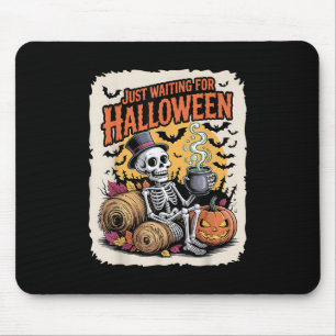 Tapis De Souris Juste En Attente D'Halloween _ Drôle Skeleton Pump