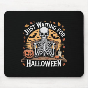 Tapis De Souris Juste En Attente Du Café Squelette Halloween Éffra