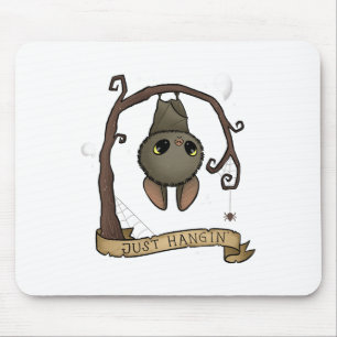 Tapis De Souris Juste Hangin Halloween mignonne Hanging Bat Éffray