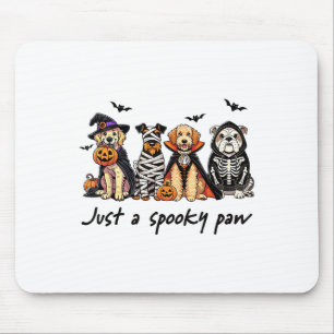 Tapis De Souris Juste Un Chien Drôle Paw Éffrayant Halloween Ghost
