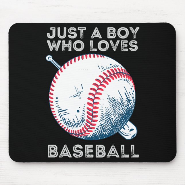 Tapis De Souris Juste un garçon qui aime baseball Batter baseball  (Devant)