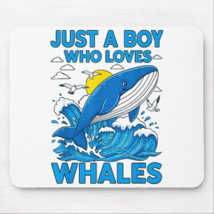Tapis De Souris Juste Un Garçon Qui Aime Les Baleines Océan Animal
