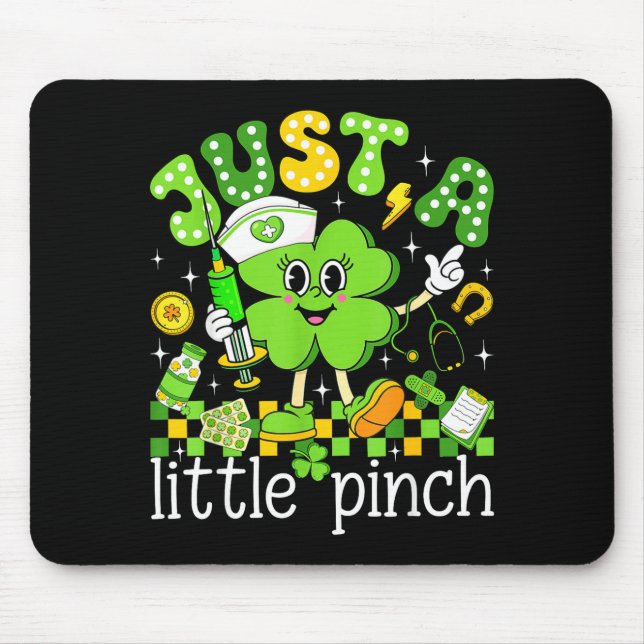 Tapis De Souris Juste un peu de trèfle Nurse Saint-Patrick (Devant)