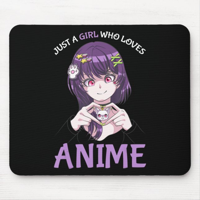 Tapis De Souris Juste Une Fille Qui Aime Anime Adolescentes Filles (Devant)
