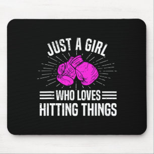Tapis De Souris Juste Une Fille Qui Aime Frapper Des Choses Boxe F
