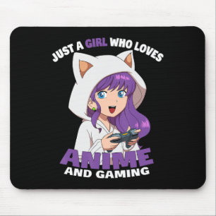 Tapis De Souris Juste Une Fille Qui Aime L'anime Et Les Jeux Vidéo
