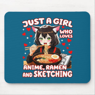 Tapis De Souris Juste une fille qui aime l'anime ramen et dessiner