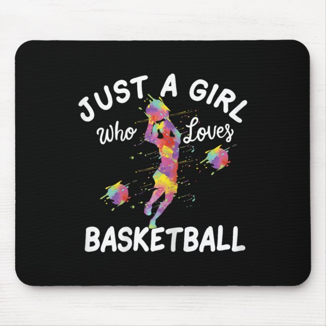 Tapis De Souris Juste Une Fille Qui Aime Le Basket-Ball (Devant)