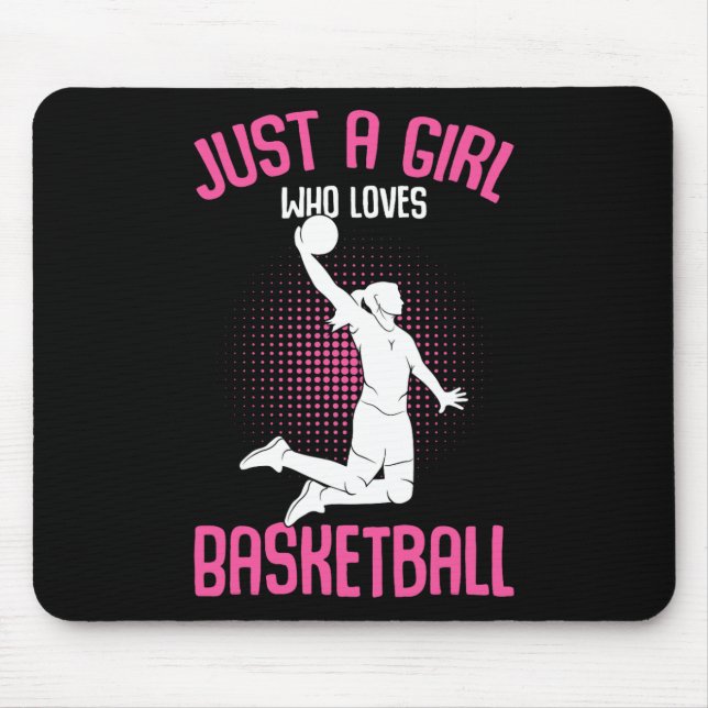 Tapis De Souris Juste une fille qui aime le basket-ball enfants fi (Devant)