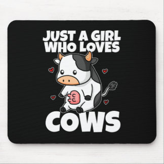 Tapis De Souris Juste Une Fille Qui Aime Le Costume De Vache Lait 