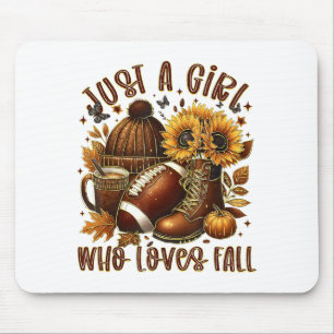 Tapis De Souris Juste une fille qui aime le football d'automne Tou