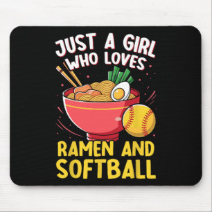 Tapis De Souris Juste une fille qui aime le ramen et les amoureux 