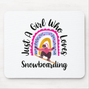 Tapis De Souris Juste Une Fille Qui Aime Le Snowboard Drôle Snowbo