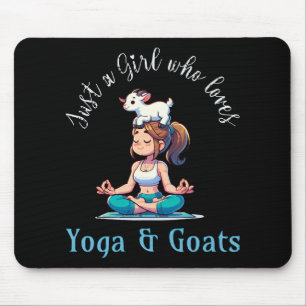 Tapis De Souris Juste une fille qui aime le Yoga et les chèvres