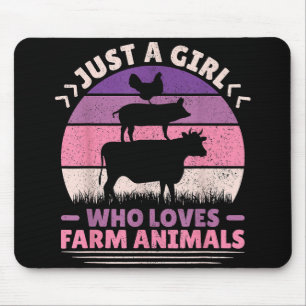 Tapis De Souris Juste Une Fille Qui Aime Les Animaux Agricoles Aim