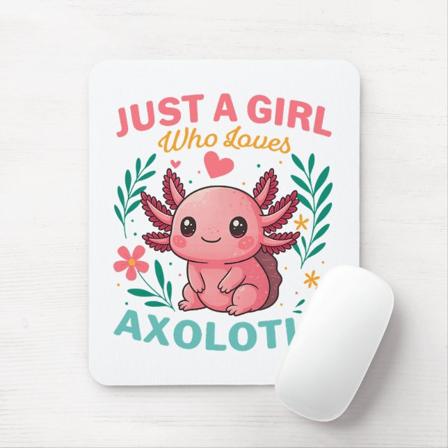 Tapis De Souris Juste une fille qui aime les axolotls (Avec souris)