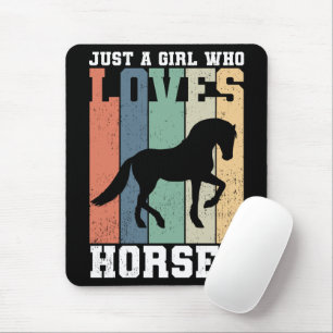 Tapis De Souris Juste une fille qui aime les chevaux Cheval Vint