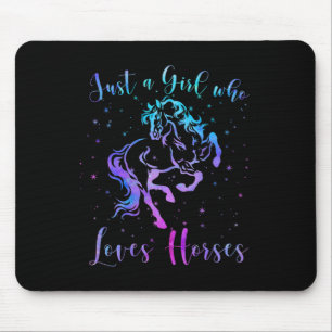 Tapis De Souris Juste Une Fille Qui Aime Les Chevaux Équestre Femm
