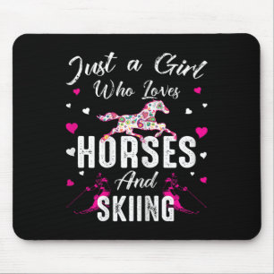 Tapis De Souris Juste Une Fille Qui Aime Les Chevaux Et Le Ski Che