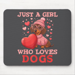 Tapis De Souris Juste une fille qui aime les chiens Chien mignon A