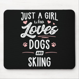 Tapis De Souris Juste Une Fille Qui Aime Les Chiens Et Le Ski Cade