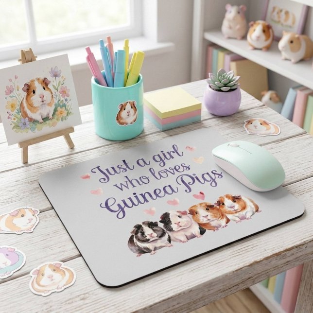 Tapis De Souris Juste une fille qui aime les cochons d'Inde | Coch (Créateur téléchargé)