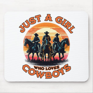 Tapis De Souris Juste une fille qui aime les cowboys