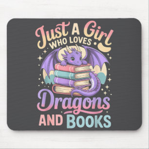 Tapis De Souris Juste Une Fille Qui Aime Les Dragons Et Les Livres