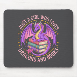 Tapis De Souris Juste Une Fille Qui Aime Les Dragons Et Les Livres
