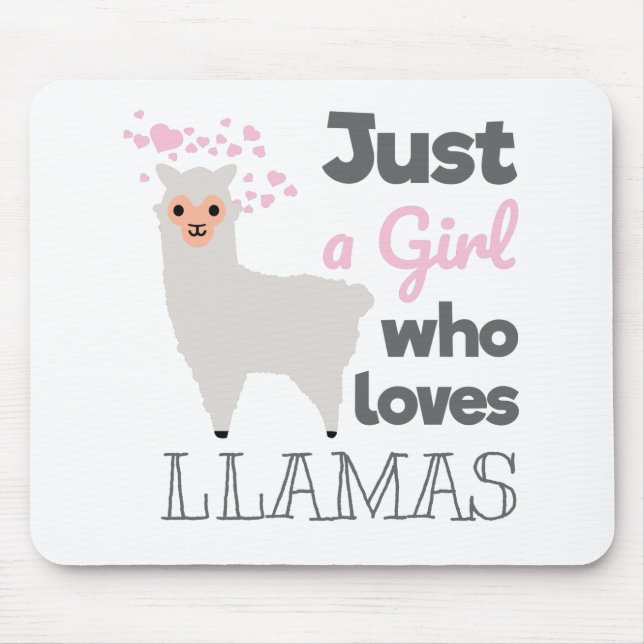 Tapis De Souris Juste une fille qui aime les lamas (Devant)
