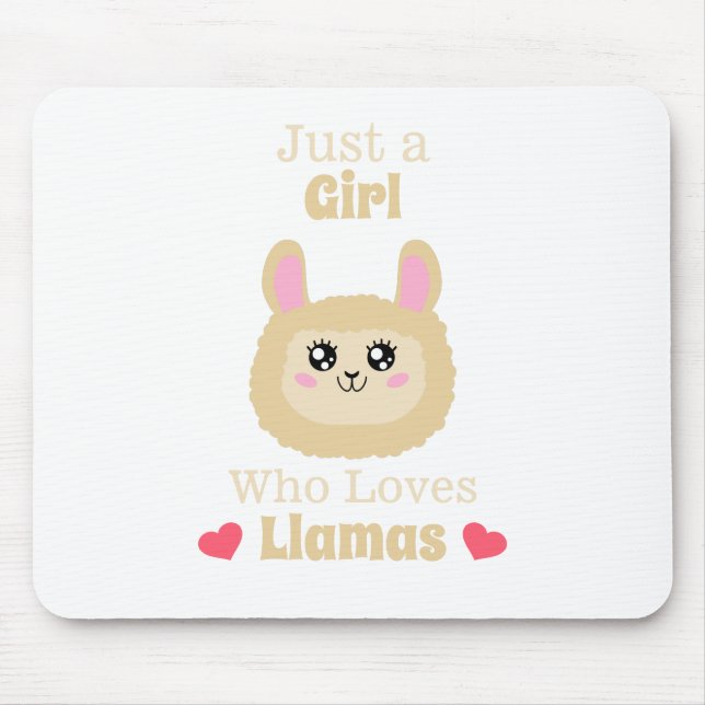 Tapis De Souris Juste une fille qui aime les lamas (Devant)