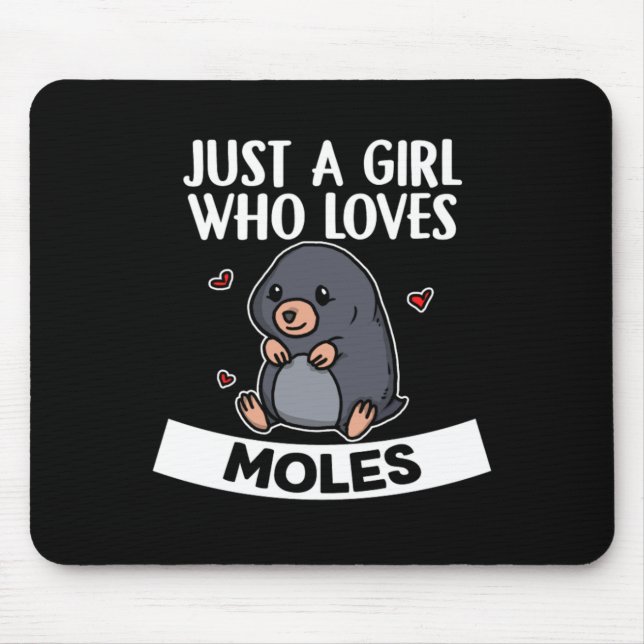 Tapis De Souris Juste Une Fille Qui Aime Les Moles Costume Mole Mi (Devant)