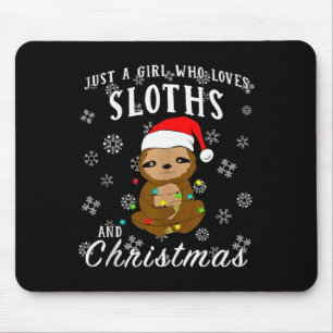Tapis De Souris Juste Une Fille Qui Aime Les Paresseux & Noël Drôl