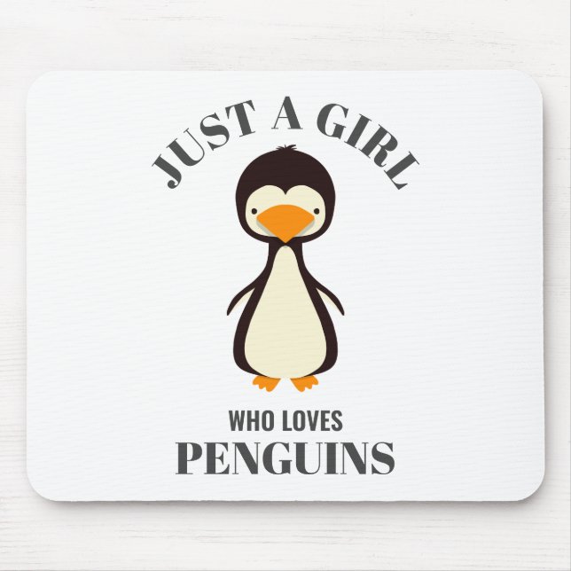 Tapis De Souris Juste une fille qui aime les pingouins (Devant)