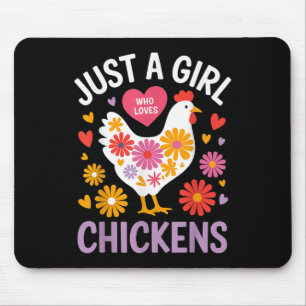 Tapis De Souris Juste Une Fille Qui Aime Les Poulets Farmer Fille