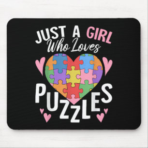 Tapis De Souris Juste Une Fille Qui Aime Les Puzzles Drôle Puzzle