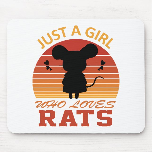 Tapis De Souris Juste une fille qui aime les rats (Devant)