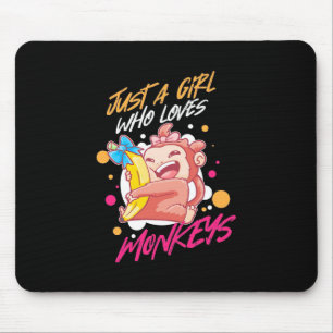 Tapis De Souris Juste Une Fille Qui Aime Les Singes