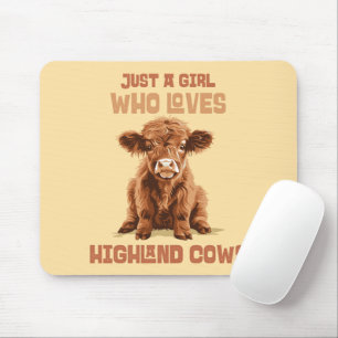 Tapis De Souris Juste une fille qui aime les vaches Highland