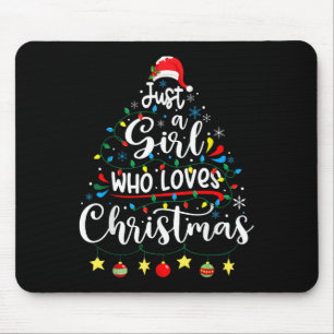 Tapis De Souris Juste une fille qui aime Noël Arbre Lumières