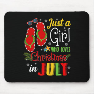 Tapis De Souris Juste Une Fille Qui Aime Noël En Juillet Somme De