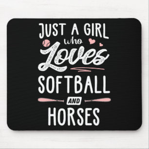Tapis De Souris Juste Une Fille Qui Aime Softll Et Les Chevaux Cad