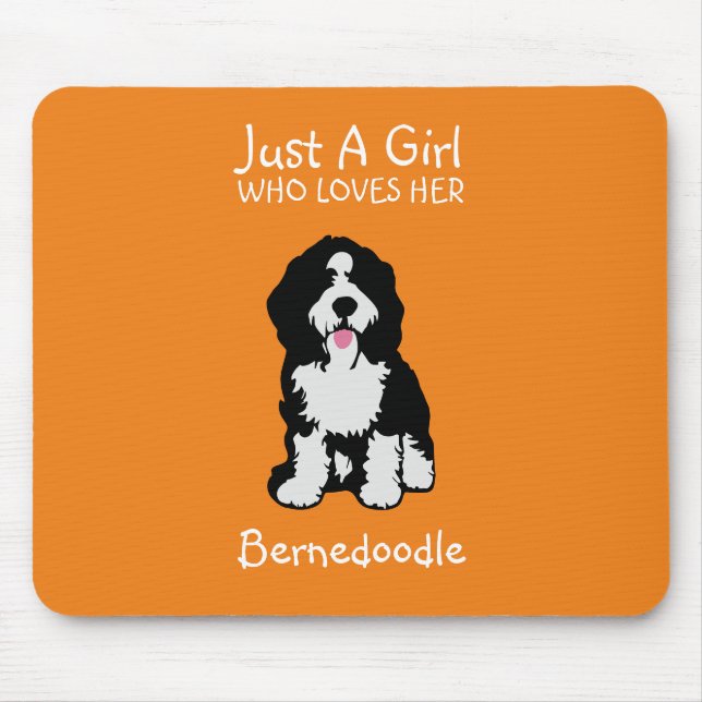 Tapis De Souris Juste une fille qui aime son Bernedoodle (Devant)