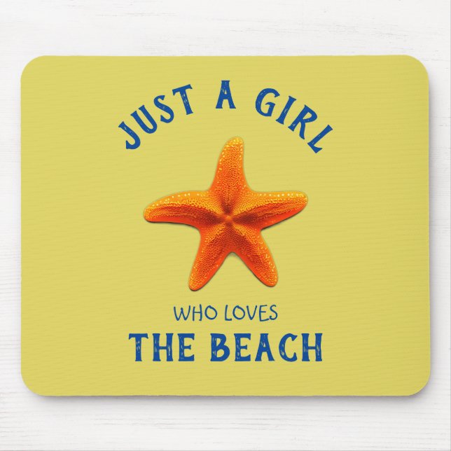Tapis De Souris Juste une fille qui aime The Beach (Devant)